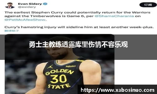 勇士主教练透露库里伤情不容乐观