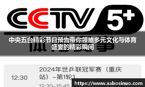中央五台精彩节目预告带你领略多元文化与体育盛宴的精彩瞬间