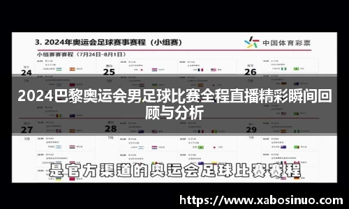 2024巴黎奥运会男足球比赛全程直播精彩瞬间回顾与分析